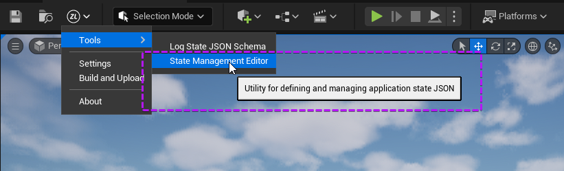 OmniStream Schema Editor Menu